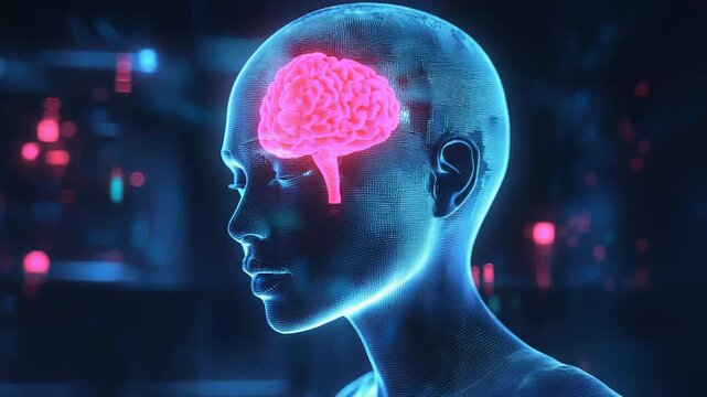 Artificial intelligence processing data in digital brain, futuristic concept - Powered by Adobe