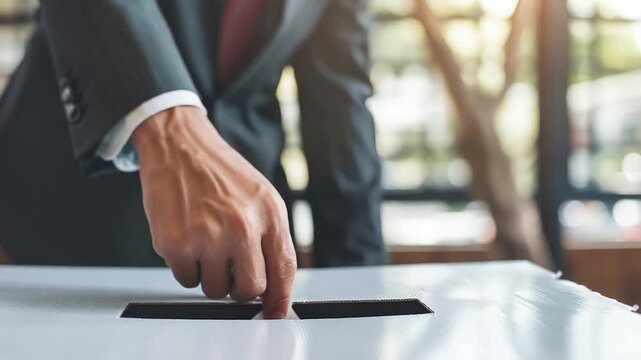 A person casting their vote in an election