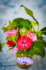 Wildflower Bouquet in Glass Vase – Natural Floral Still Life
