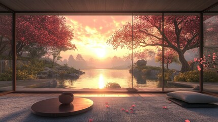 VR meditation app displaying calming landscapes