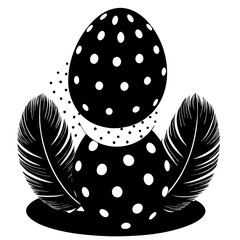 “Pastel Speckled Easter Eggs with Feathers on Turquoise Background – 3D Render”