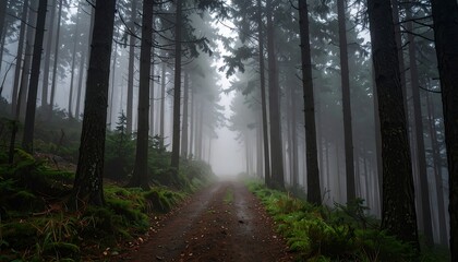 Fototapeta premium Misty forest path