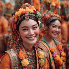 a joyful moment at what appears to be a cultural or festive event