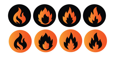 Fire icon vector set. Fire flame icon template. Fire flames symbol vector. Fire flames, set vector icon