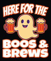 Funny Ghost Beer Halloween Cartoon Illustration