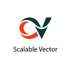 Abstract CV Letter Logo Design – Modern Scalable Vector Monogram for Branding, Business Identity, and Creative Corporate Logo