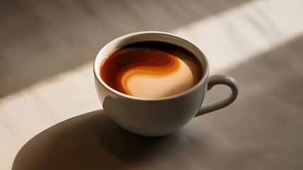 Coffee with cream swirl yin yang beverage