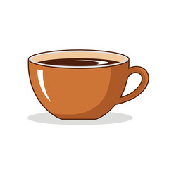 Brown Coffee Cup with Dark Coffee Inside