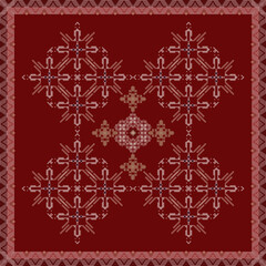 Vector abstract seamless patchwork pattern. arabic tile texture with geometric and floral ornaments,