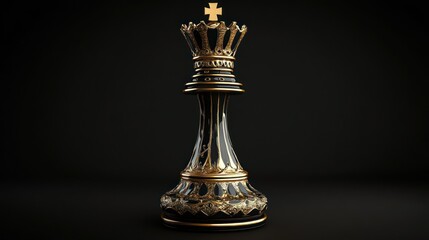 Ornate black and gold chess queen