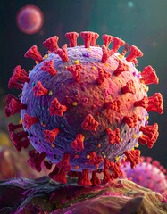 Virus Cell 3D Render Closeup