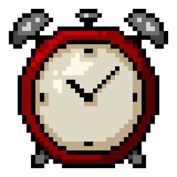 Vector Pixel Art Icon - Alarm Clock