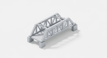 Lowpoly 3d Model Simple Grey Bridge