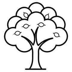 plum tree outline icon
