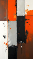 Abstract Geometric Art: A bold, modern composition in vibrant hues, balancing sharp lines and fluid brushstrokes, creating a dynamic interplay of form and color