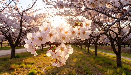 Cherry blossoms in sunlight (1)