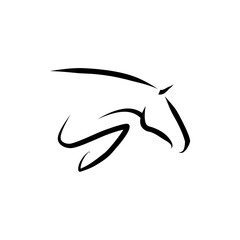 Elegant Horse Silhouette A Graceful Line Drawing for Logos and Branding - Perfect Equestrian Imagery