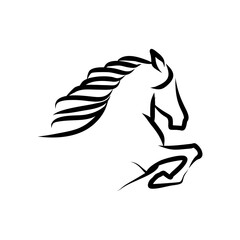 Vector illustration of a majestic horse in motion, galloping with its mane flowing, symbolizing freedom and power
