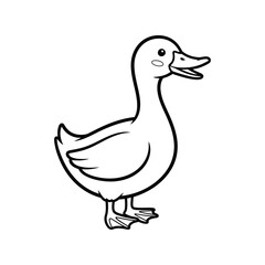 Cute cartoon duckling illustration simple drawing for children's books and educational content vector
