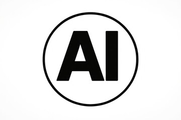 Obraz premium Simple black and white oval logo with the bold letters ai inside representing artificial intelligence or a company name