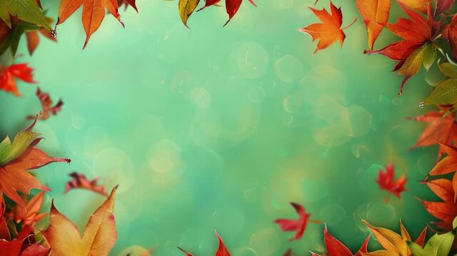 Aerial view of a cluster of leaves suspended in mid-air, ideal for use in designs related to nature, seasons, or abstract patterns