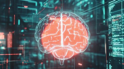 Artificial intelligence processing data in digital brain visualization - Powered by Adobe