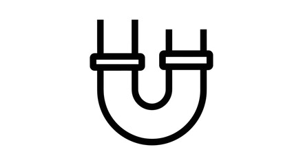 Simple black line drawing of a plumbing U-bend pipe fitting.