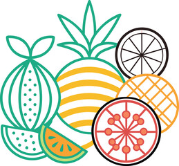 Vibrant summer celebration with tropical elements and bold colors