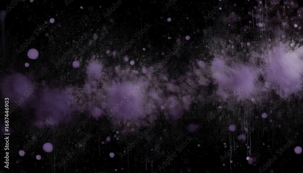 Wall mural ethereal purple dust particles floating in dark space with soft glowing edges ideal for abstract bac