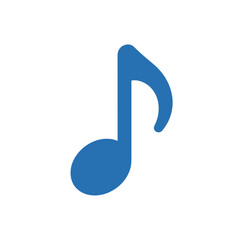 Simple Blue Eighth Note Music Icon
