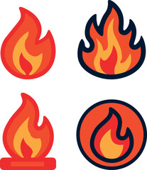 set of fire flames