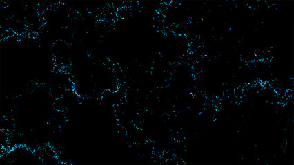 Abstract dark background with glowing neon blue fractal texture. Fine, scattered organic lines and subtle patterns. Bioluminescence, or microscopic structures, creating a futuristic, high-tech
