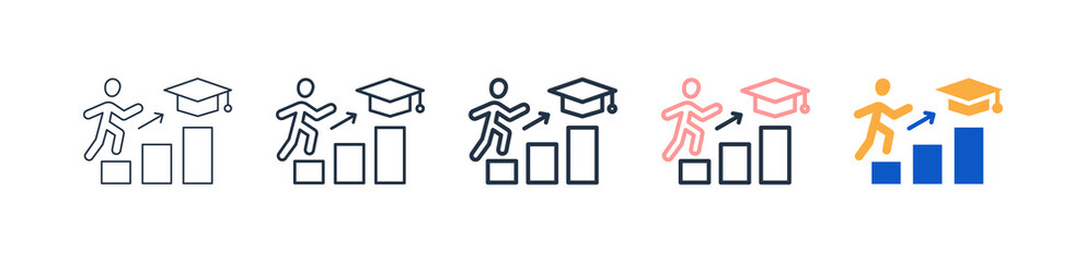 Career different style icons set vector illustration. 