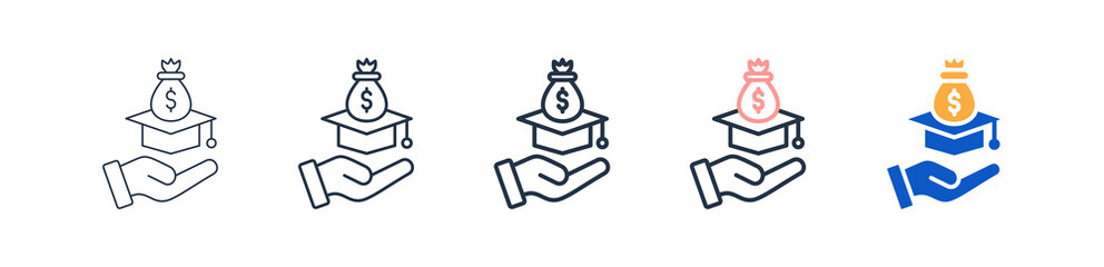 Scholarship different style icons set vector illustration. 