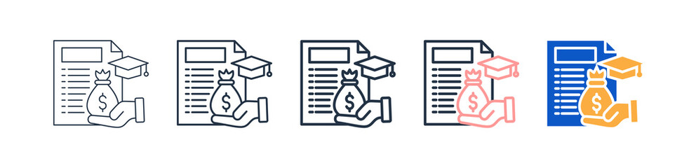 Funding different style icons set vector illustration. 