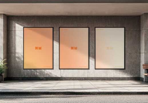 3 Outdoor Posters Mockup