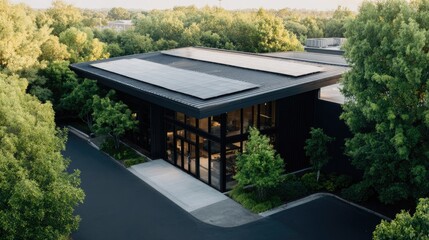 Modern architecture blends seamlessly with nature, featuring sle