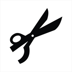Black silhouette of scissors on a white background