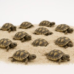 Obraz premium Just hatched little baby tutles
