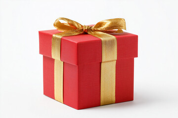 Red gift box  isolated on a white background