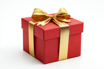 Red gift box  isolated on a white background