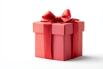Red gift box  isolated on a white background