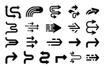 Collection of Diverse Arrow Icons and Symbols