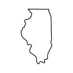 Obraz na płótnie Canvas Illinois state map outline