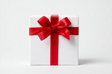 Red gift box  isolated on a white background
