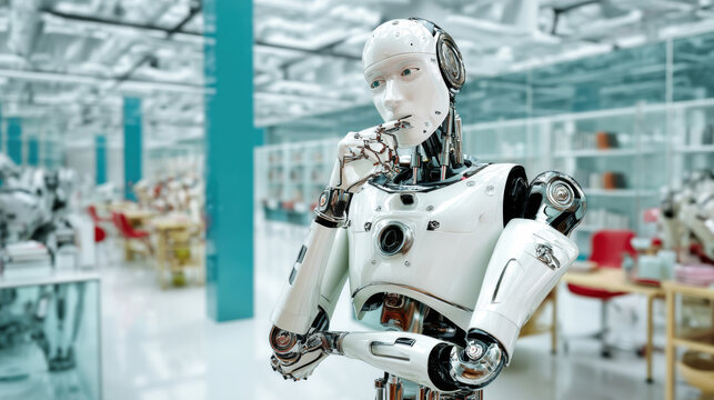 Futuristic healthcare robot diagnostic interface holographic map medical laboratory robotic clinician innovation realistic lighting