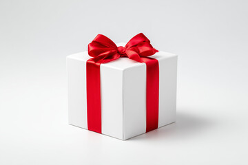 Red gift box  isolated on a white background