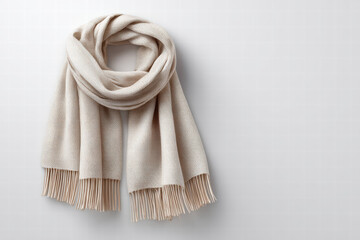 Cozy beige wool scarf wool scarf beige scarf fringed scarf woven scarf winter accessory neutral accessory soft textile cashmere look fold drape