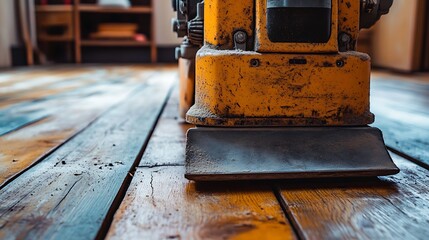 Wood Refinishing Floor Sanding Machine Rejuvenating Hardwood Boards.