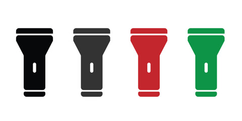 Flashlight flat simple vector icons.